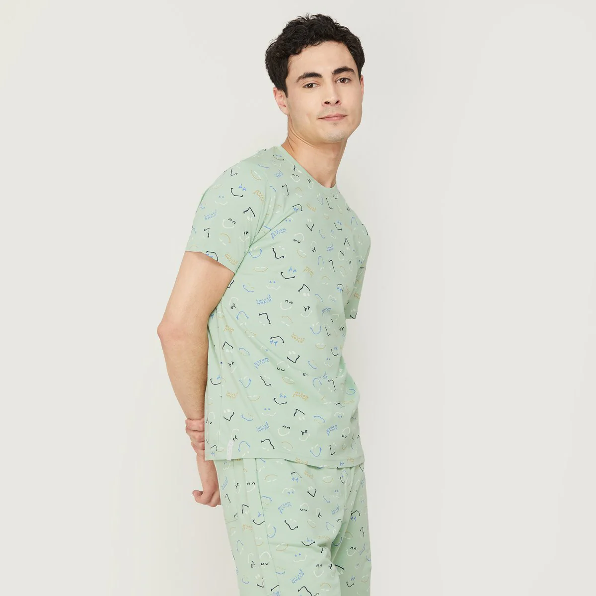 SmileyWorld Men Printed Half Sleeves Regular Fit T-Shirt - Image 3