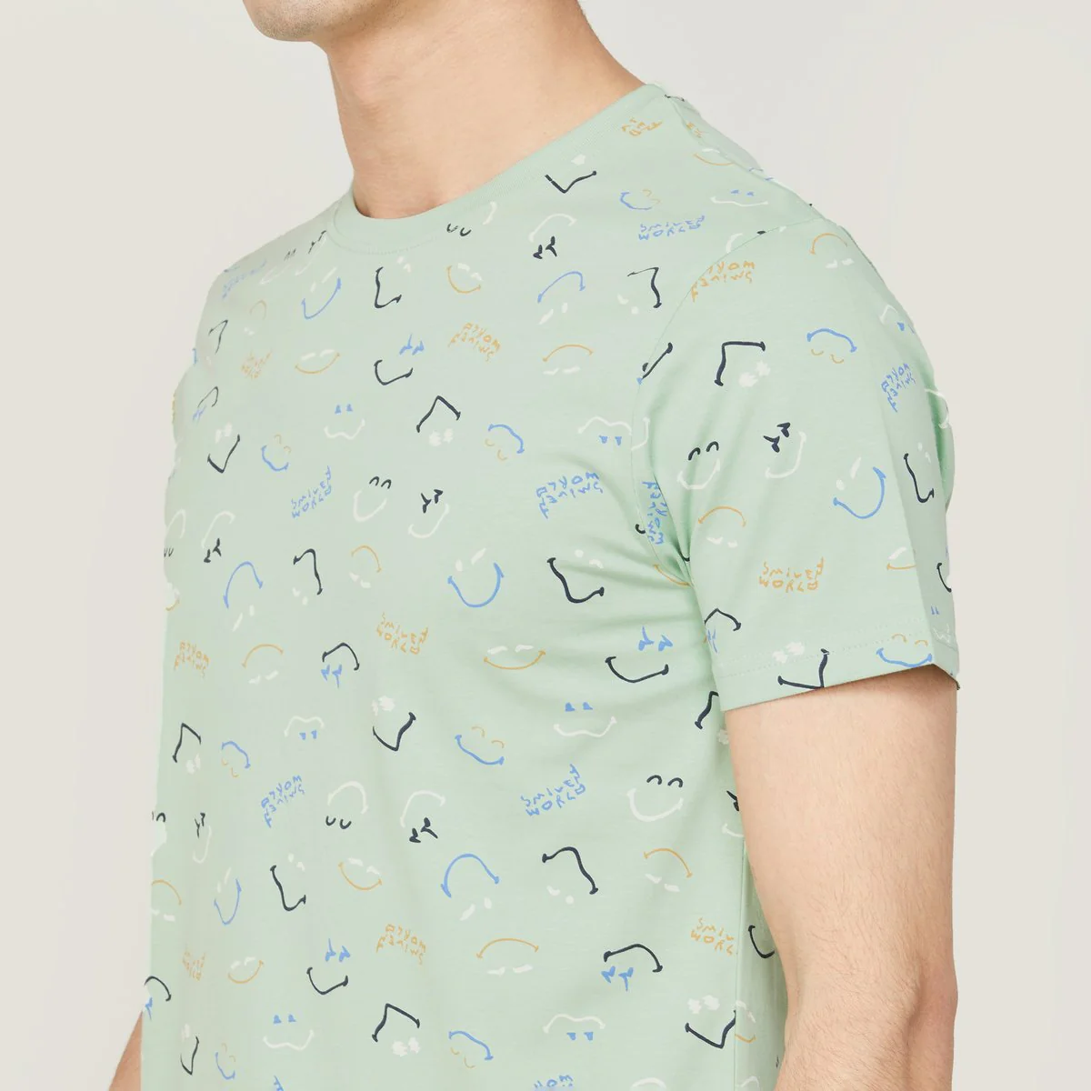 SmileyWorld Men Printed Half Sleeves Regular Fit T-Shirt - Image 4