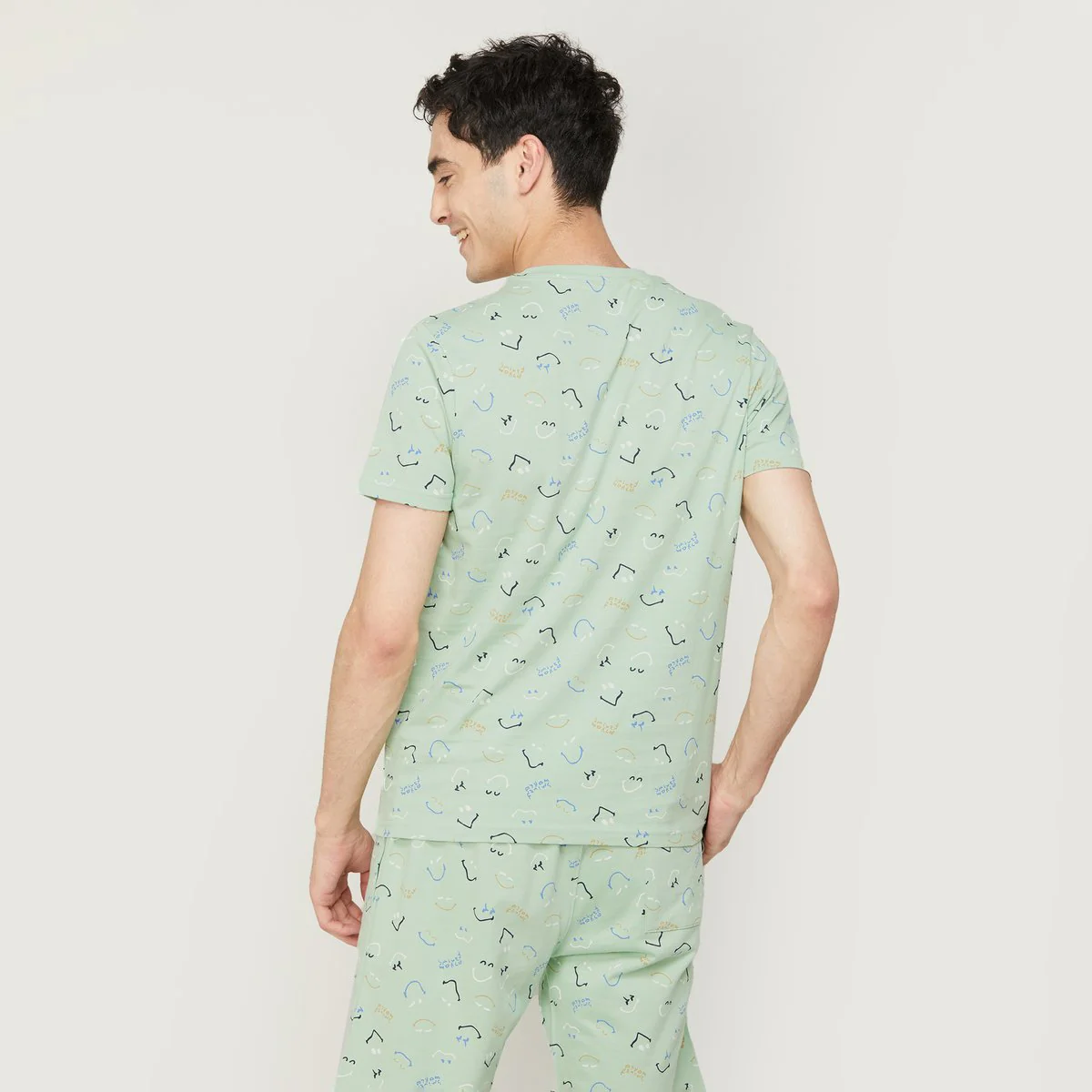 SmileyWorld Men Printed Half Sleeves Regular Fit T-Shirt - Image 5
