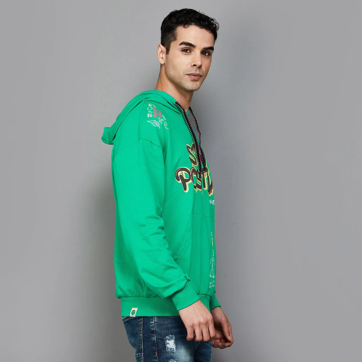 SmileyWorld Men Printed Hooded Sweatshirt - Image 5