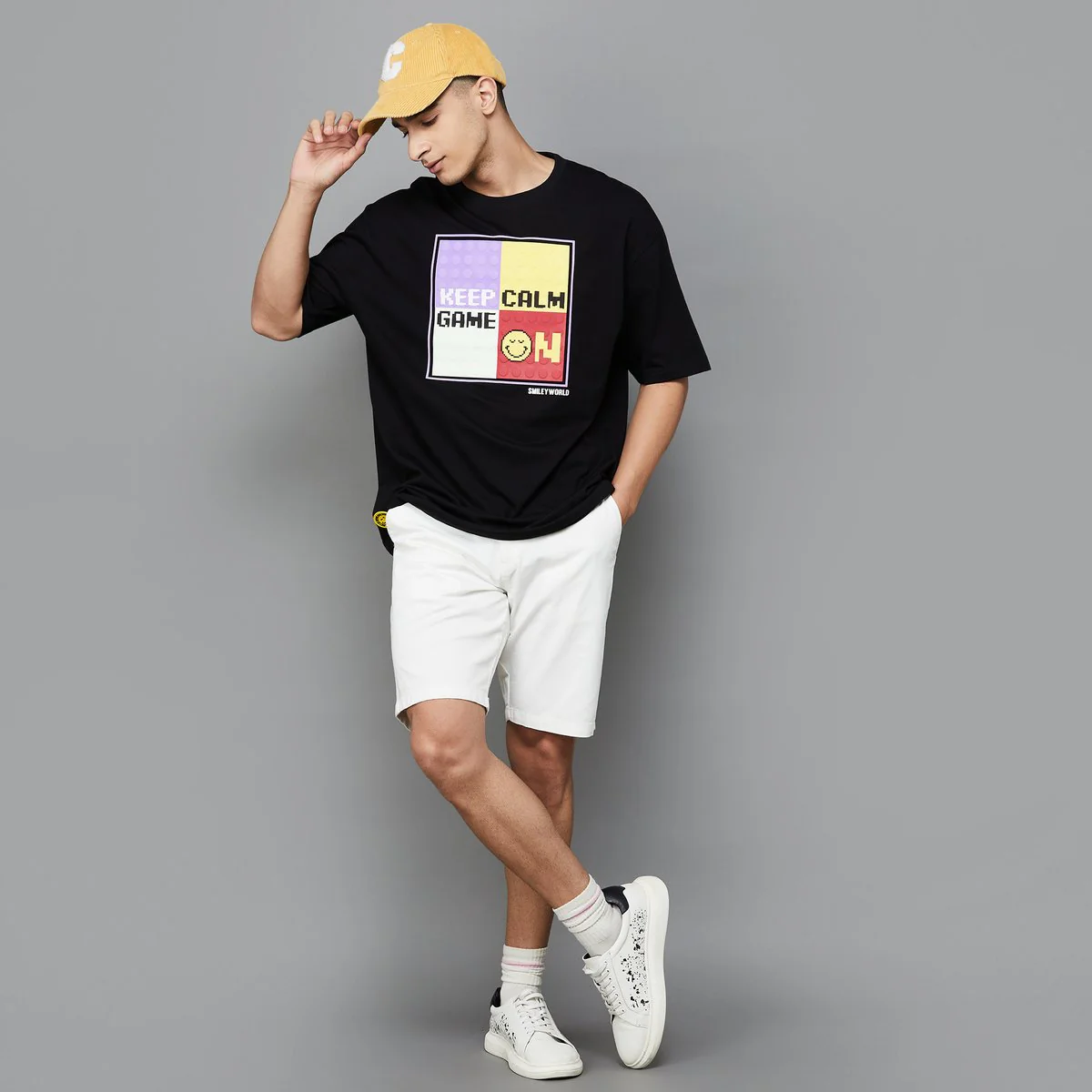 SmileyWorld Men Printed Oversized T-Shirt - Image 2