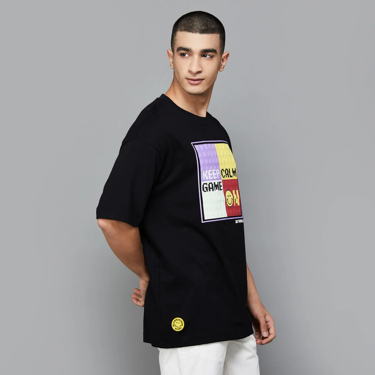 SmileyWorld Men Printed Oversized T-Shirt - Image 3