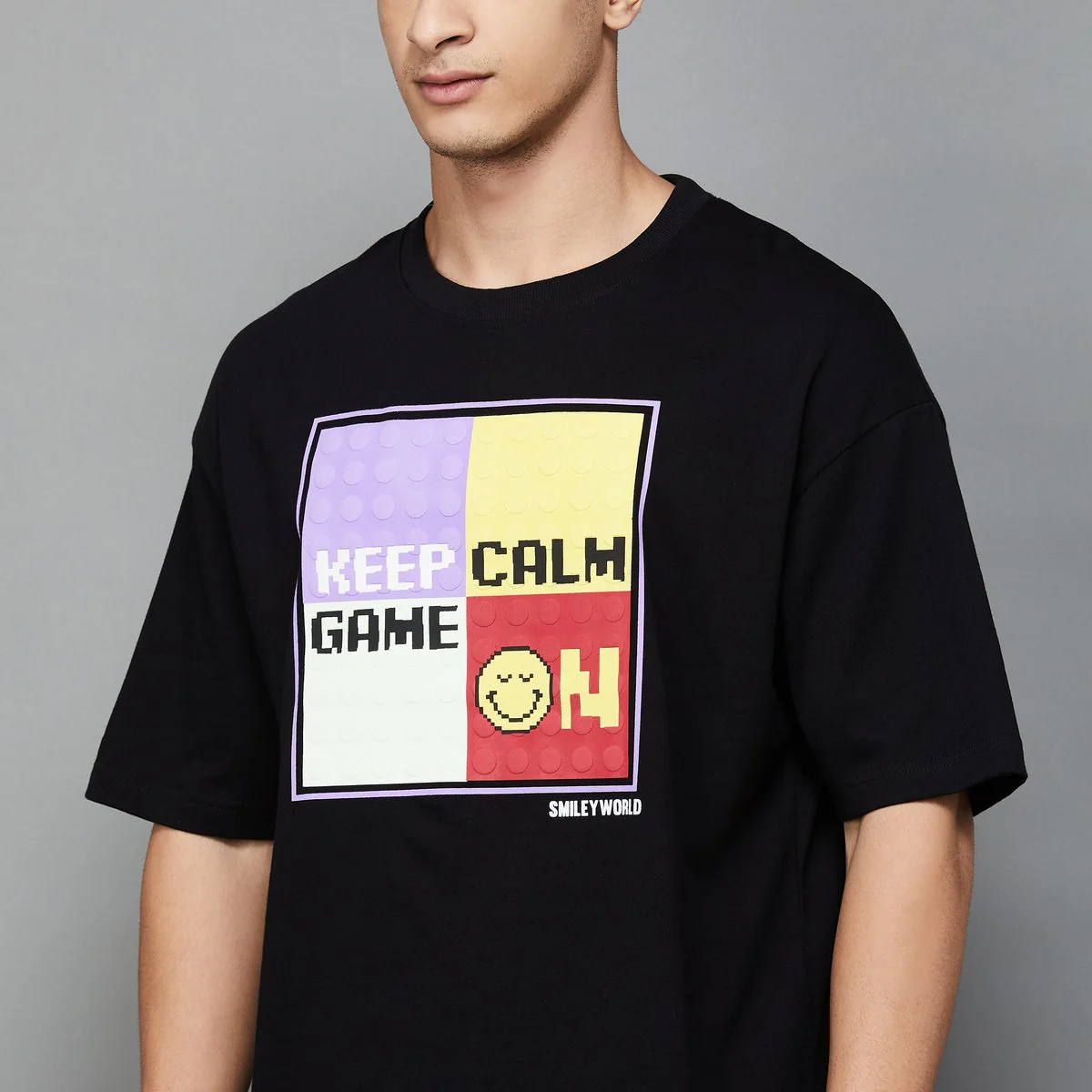 SmileyWorld Men Printed Oversized T-Shirt - Image 4
