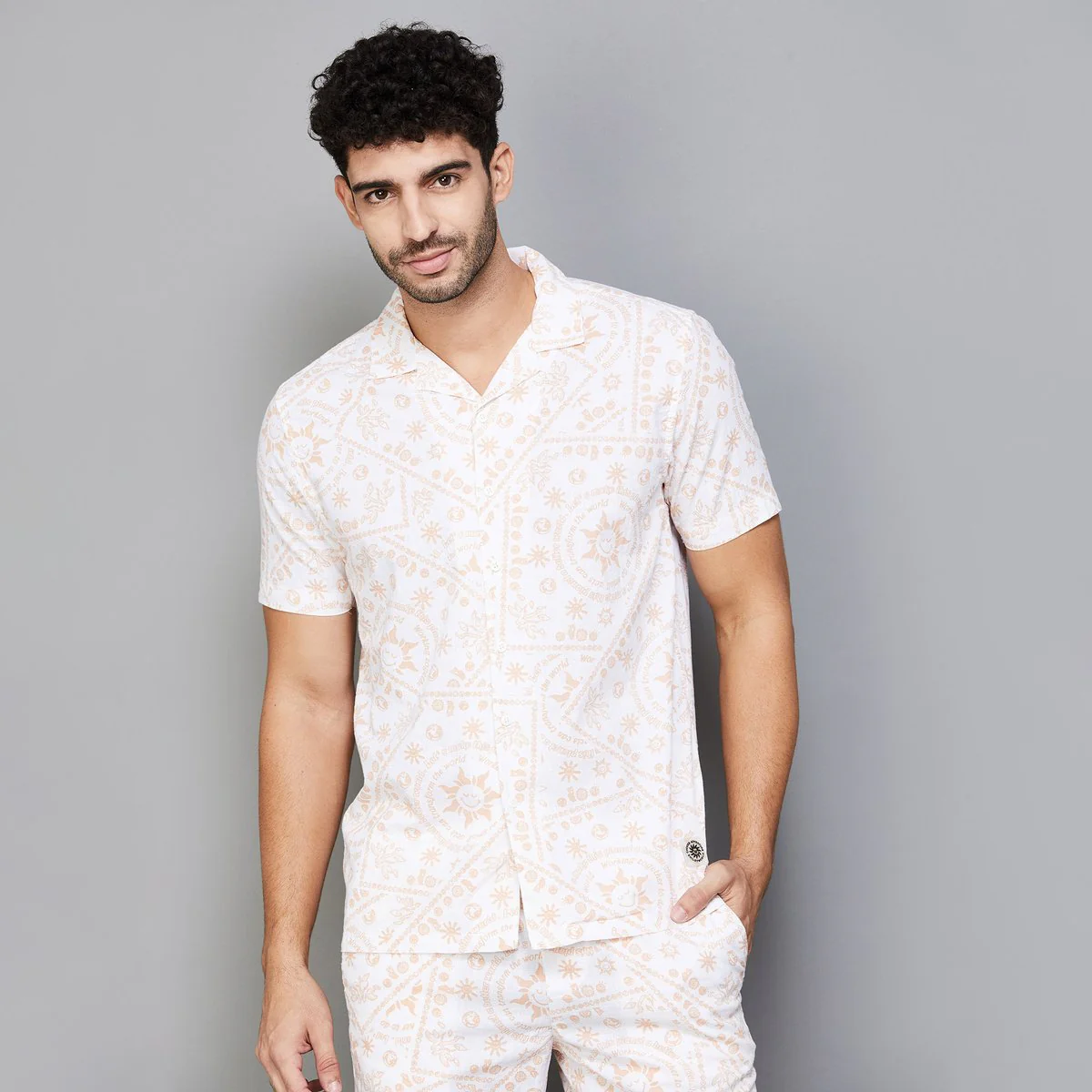 SmileyWorld Men Printed Regular Fit Casual Shirt