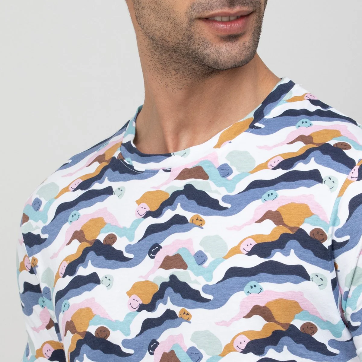 SmileyWorld Men Printed Regular Fit Crew Neck T-Shirt - Image 4