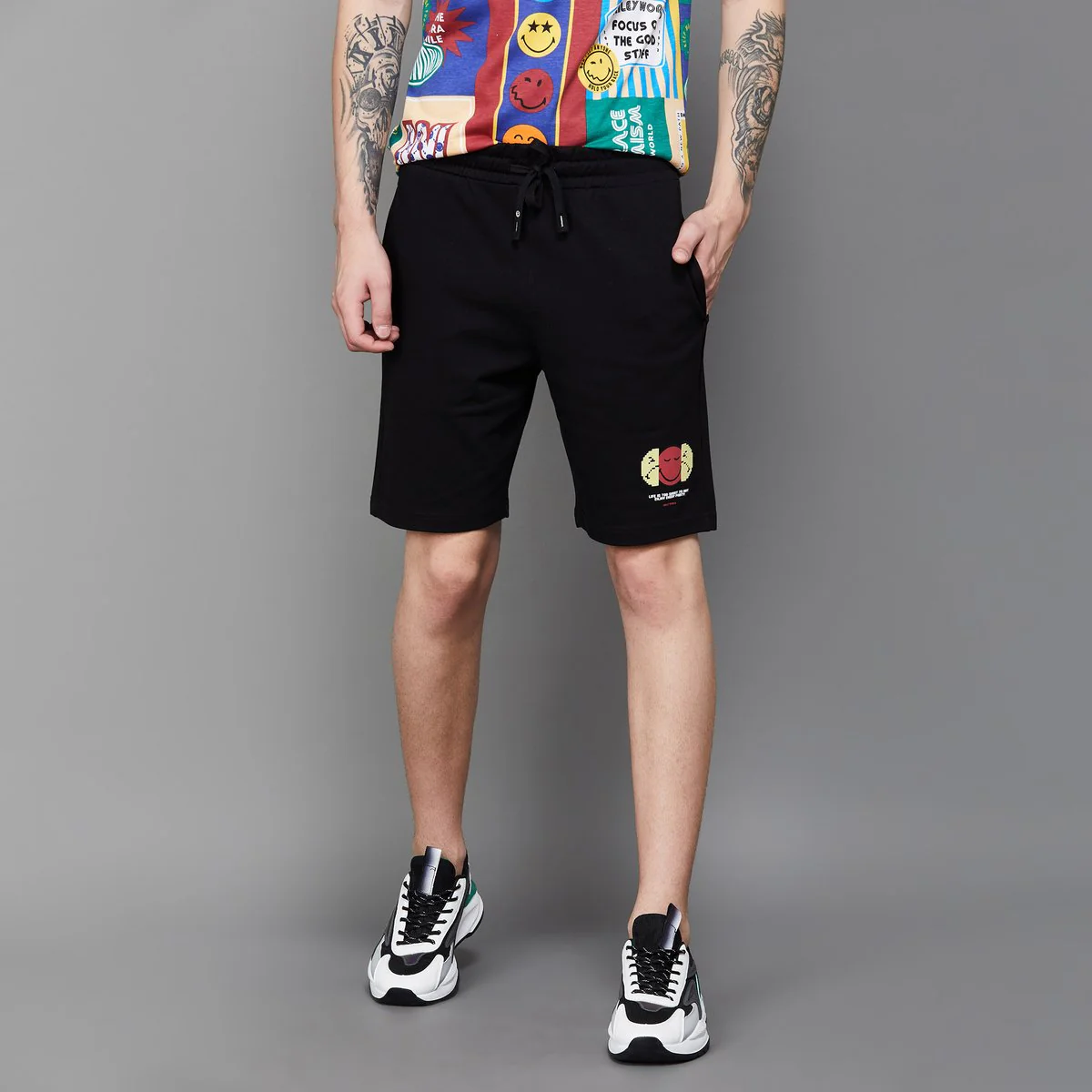 SmileyWorld Men Printed Regular Fit Shorts