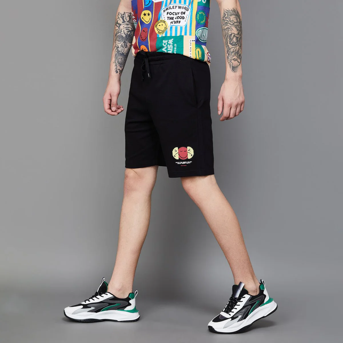 SmileyWorld Men Printed Regular Fit Shorts - Image 3