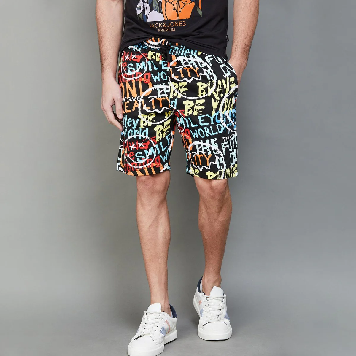 SmileyWorld Men Printed Regular Fit Shorts