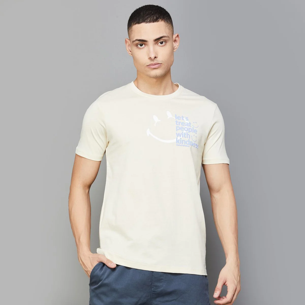 SmileyWorld Men Printed Regular Fit T-Shirt - Image 2