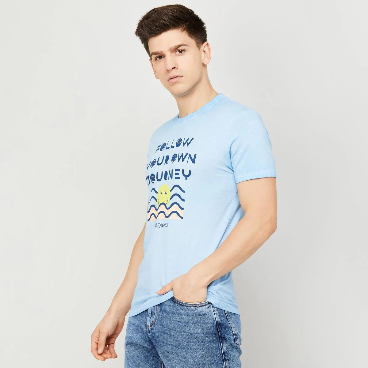 SmileyWorld Men Printed Regular Fit T-Shirt - Image 4