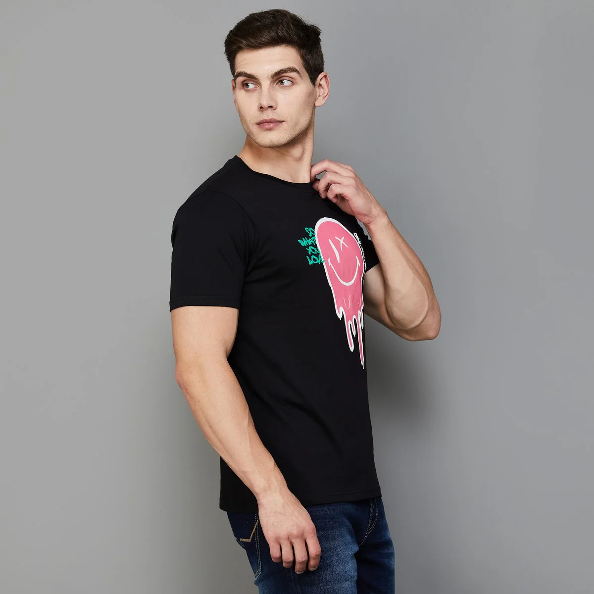 SmileyWorld Men Printed Regular Fit T-Shirt - Image 2