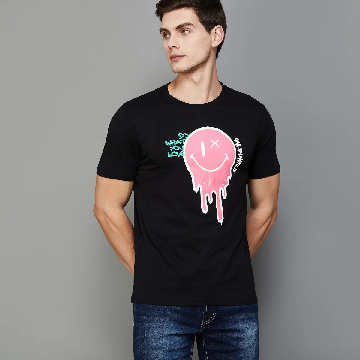 SmileyWorld Men Printed Regular Fit T-Shirt - Image 5