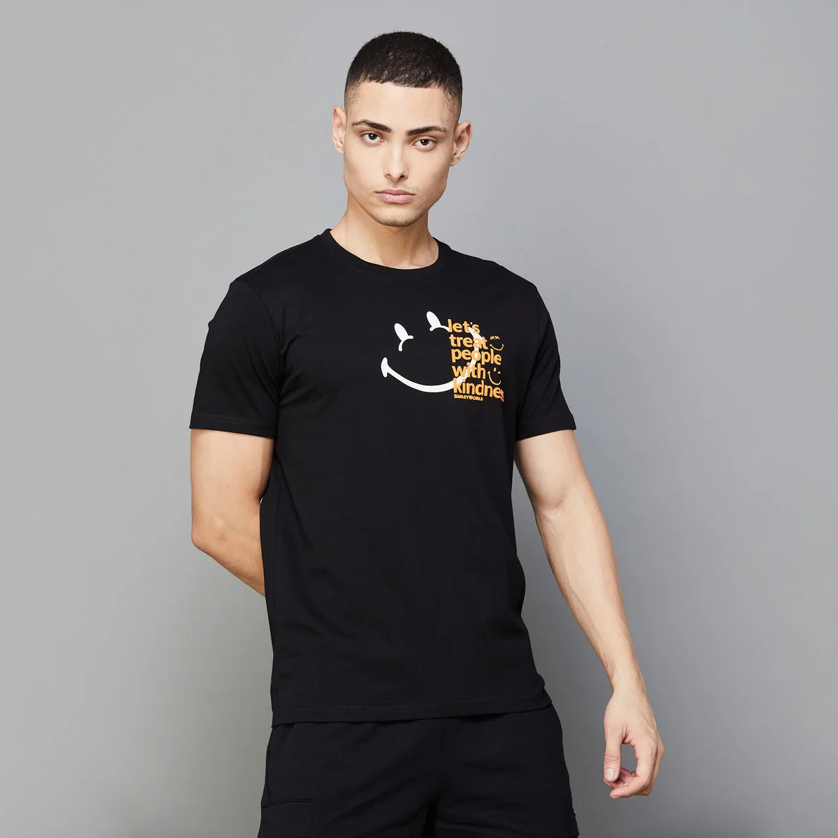 SmileyWorld Men Printed Regular Fit T-Shirt