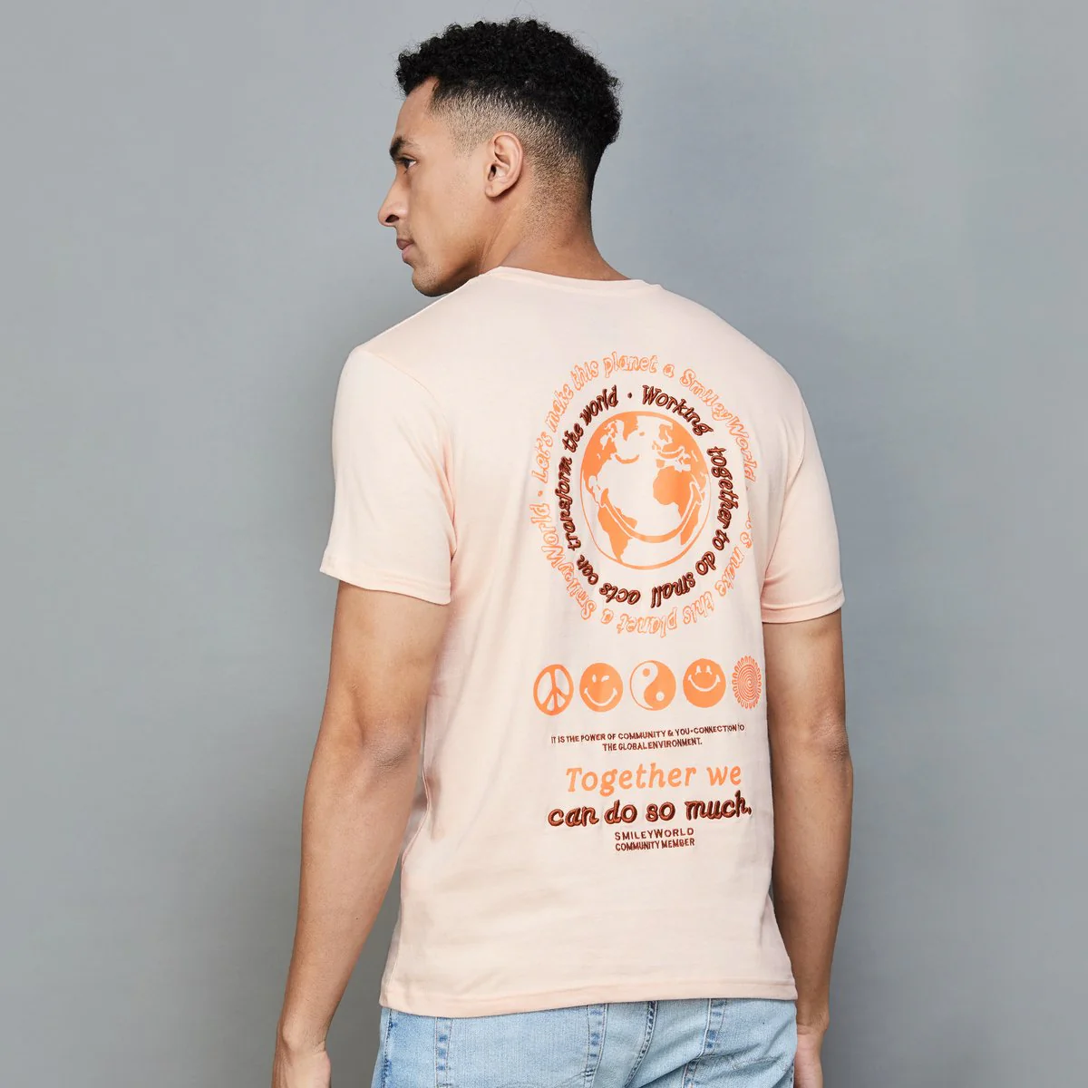 SmileyWorld Men Printed Regular Fit T-Shirt - Image 3