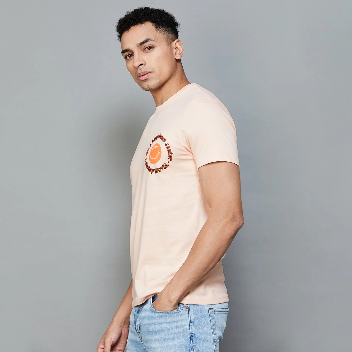 SmileyWorld Men Printed Regular Fit T-Shirt - Image 4
