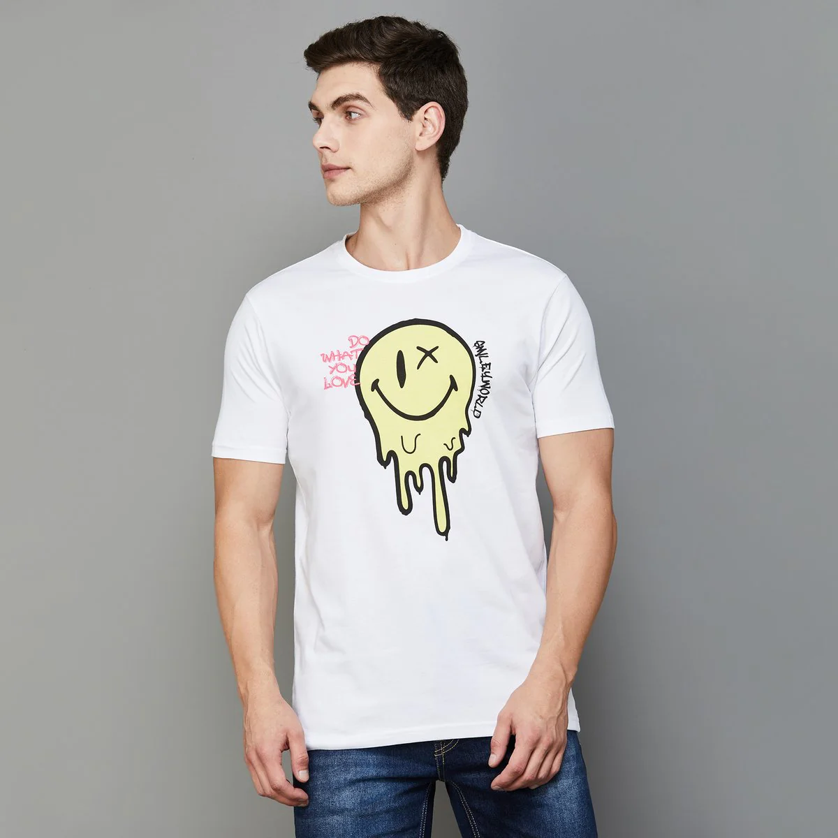 SmileyWorld Men Printed Regular Fit T-Shirt