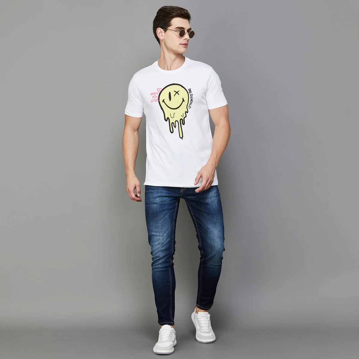SmileyWorld Men Printed Regular Fit T-Shirt - Image 2