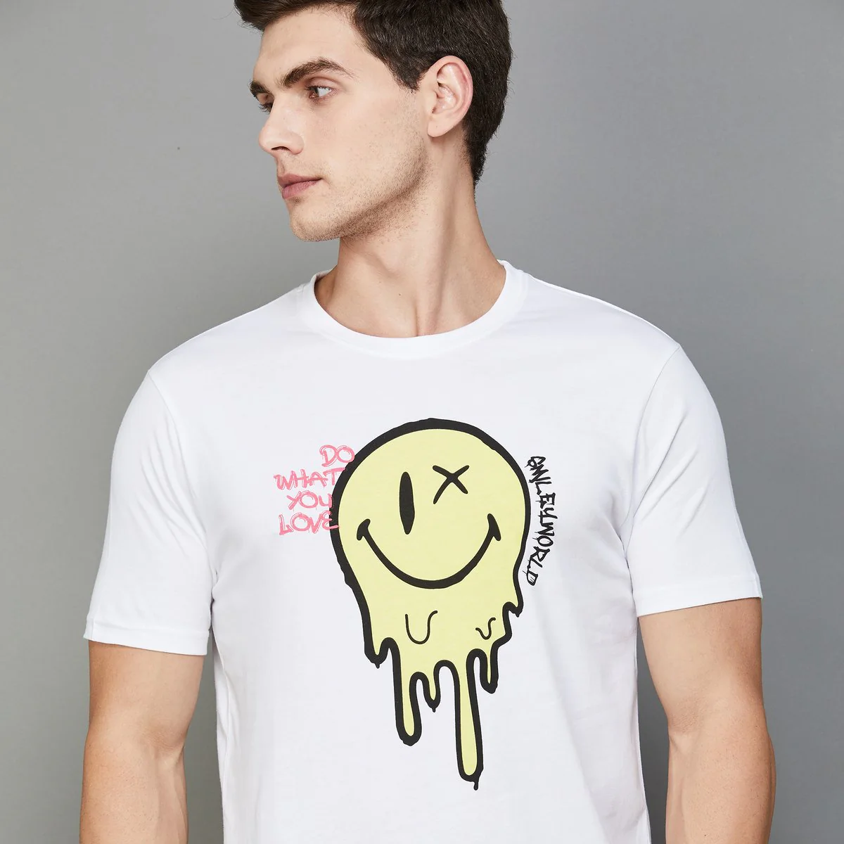 SmileyWorld Men Printed Regular Fit T-Shirt - Image 5