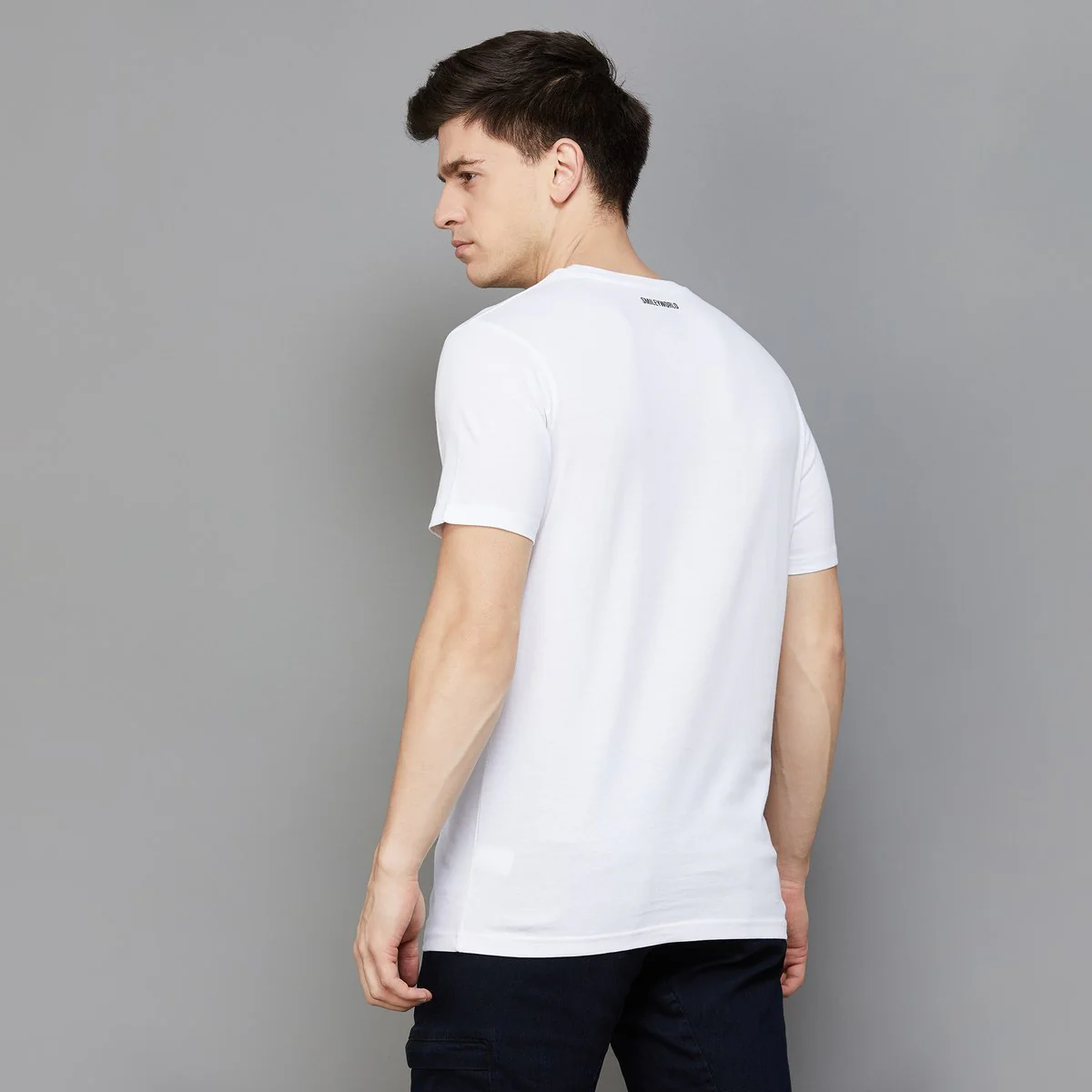 SmileyWorld Men Printed Slim Fit Crew Neck T-Shirt - Image 2