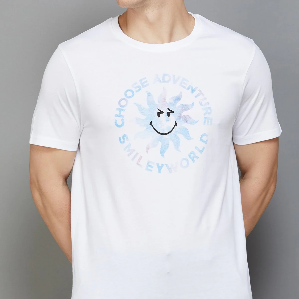 SmileyWorld Men Printed Slim Fit Crew Neck T-Shirt - Image 5
