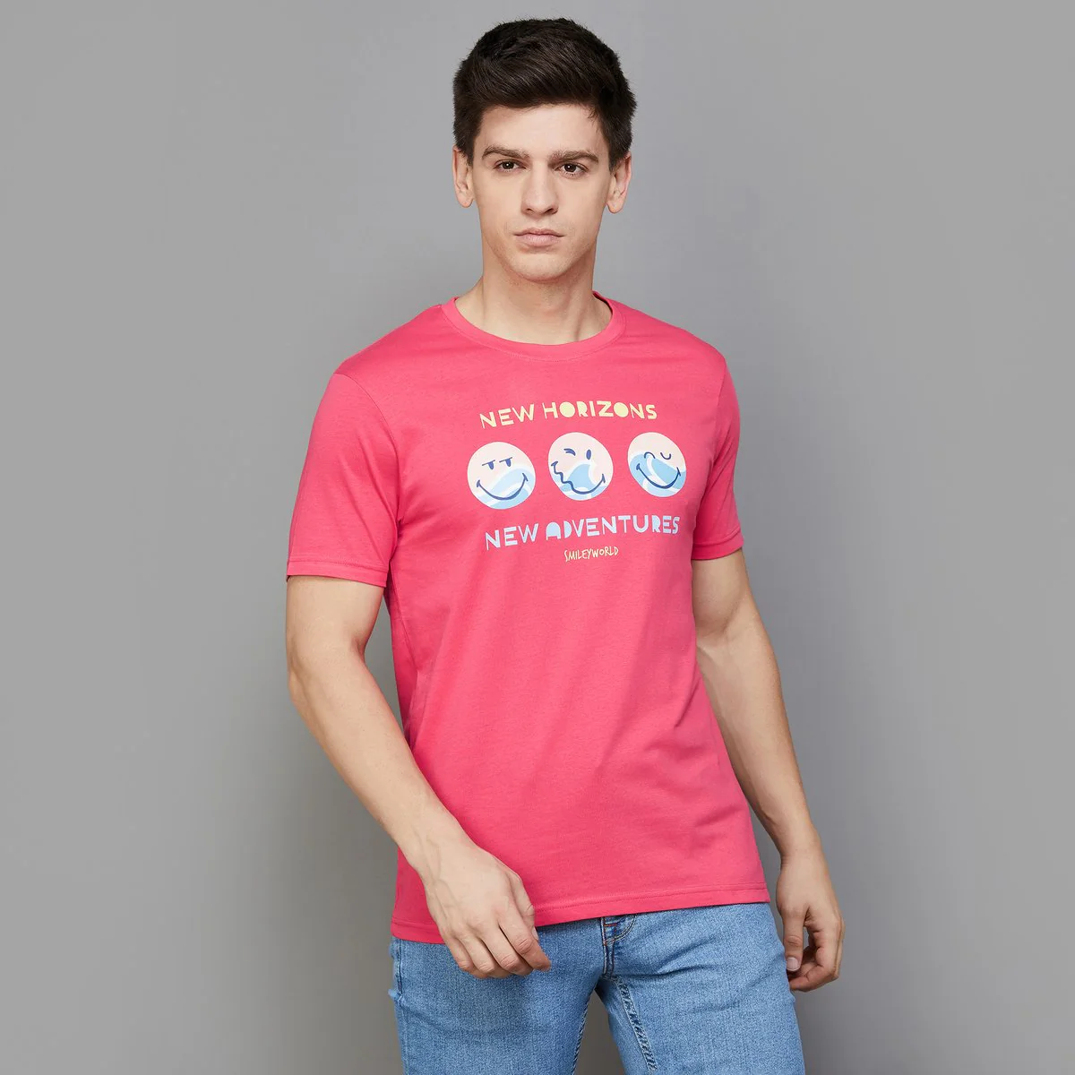 SmileyWorld Men Printed Slim Fit T-Shirt - Image 2