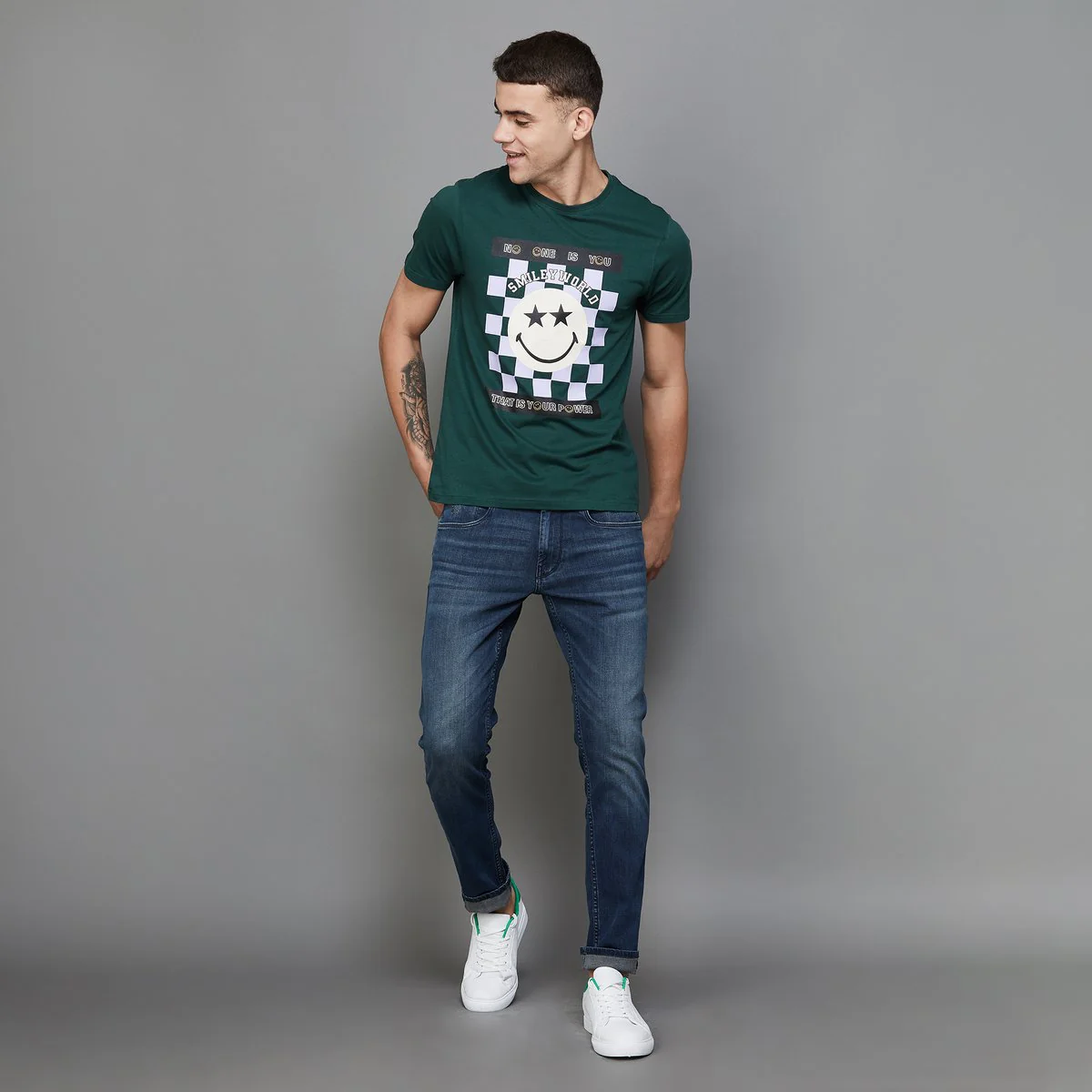 SmileyWorld Men Printed Slim Fit T-Shirt - Image 2