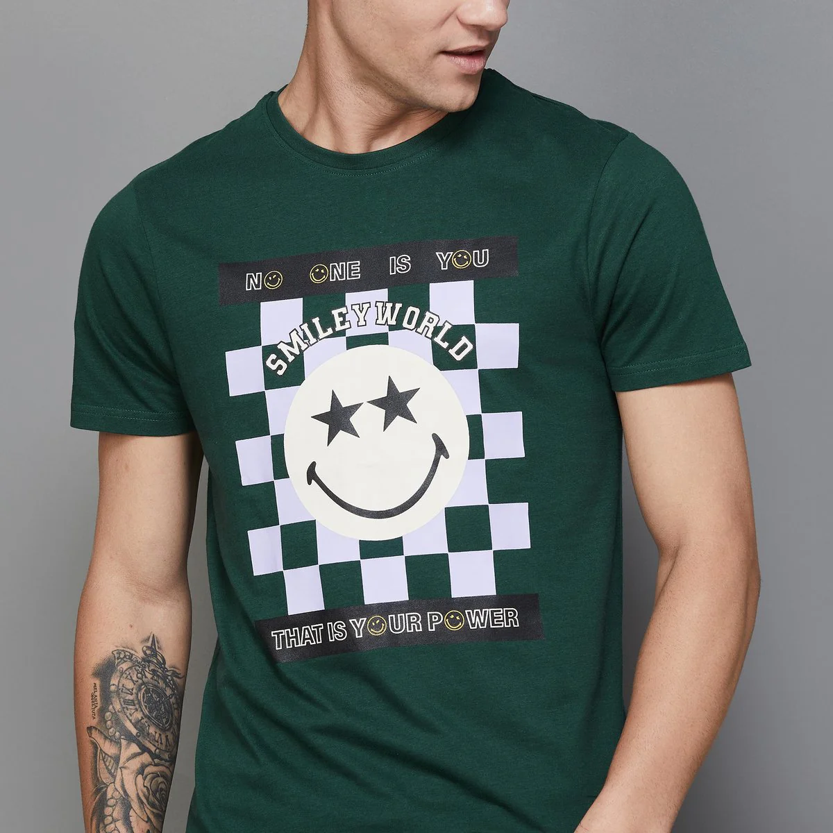 SmileyWorld Men Printed Slim Fit T-Shirt - Image 3