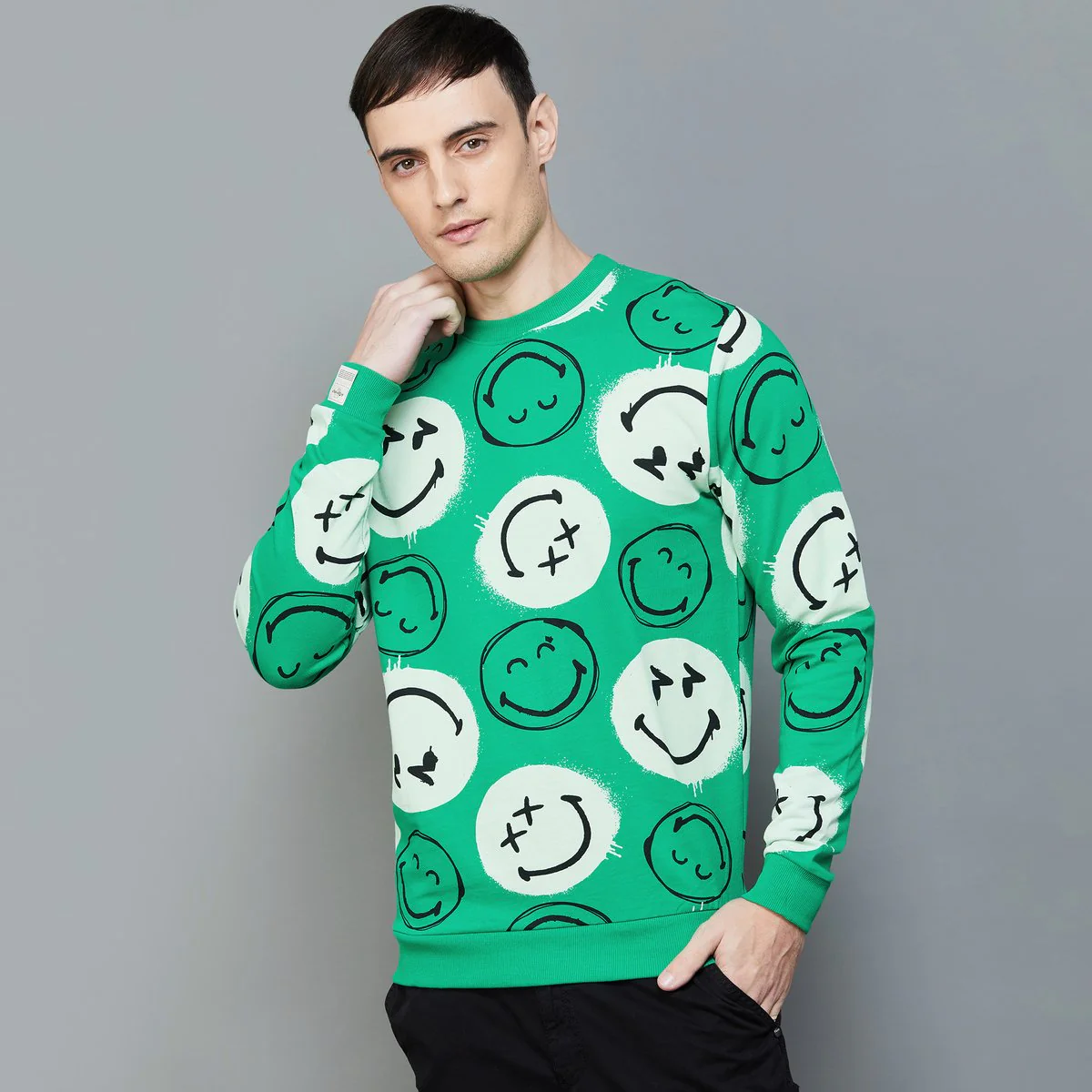 SmileyWorld Men Printed Sweatshirt