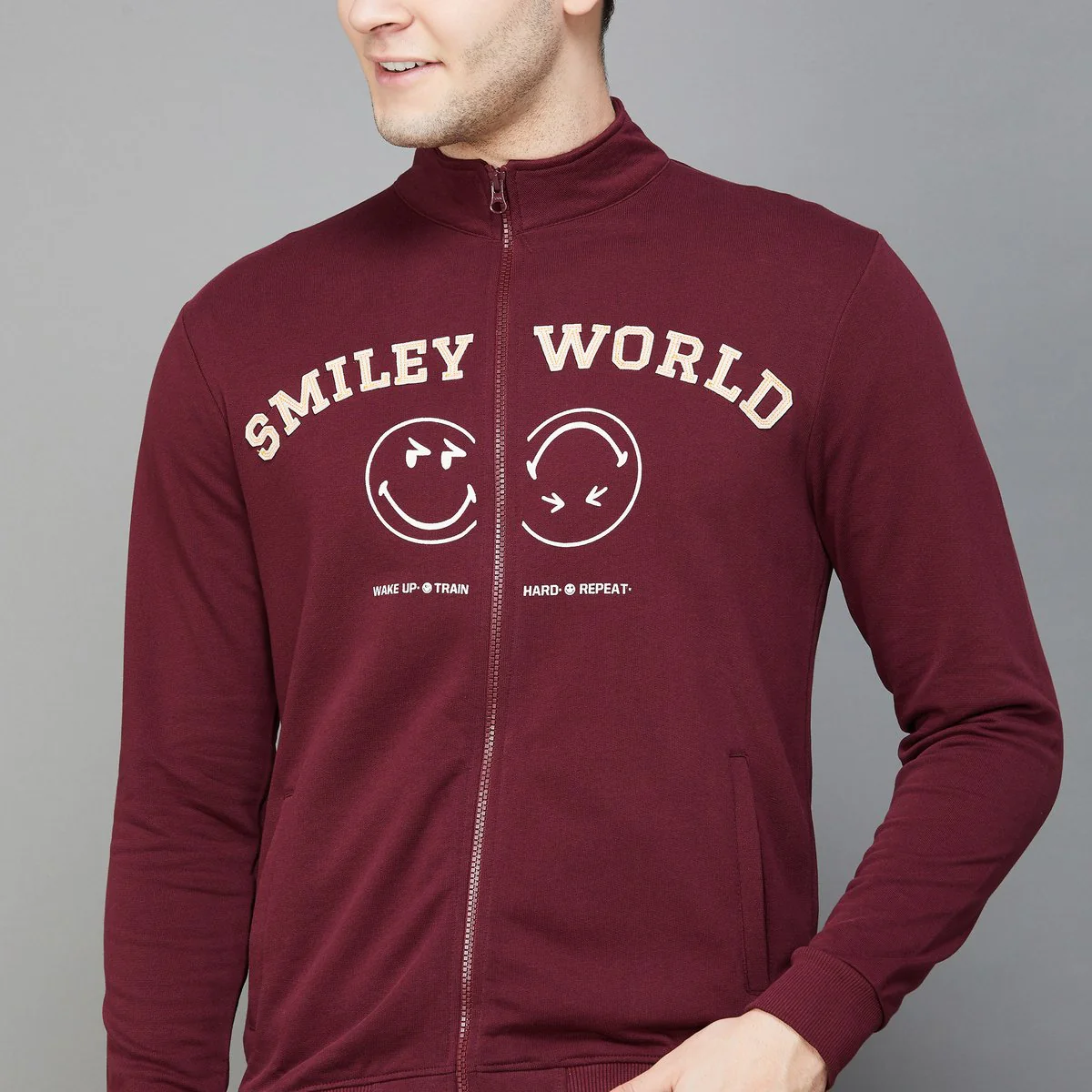SmileyWorld Men Printed Zip-Up Sweatshirt - Image 5