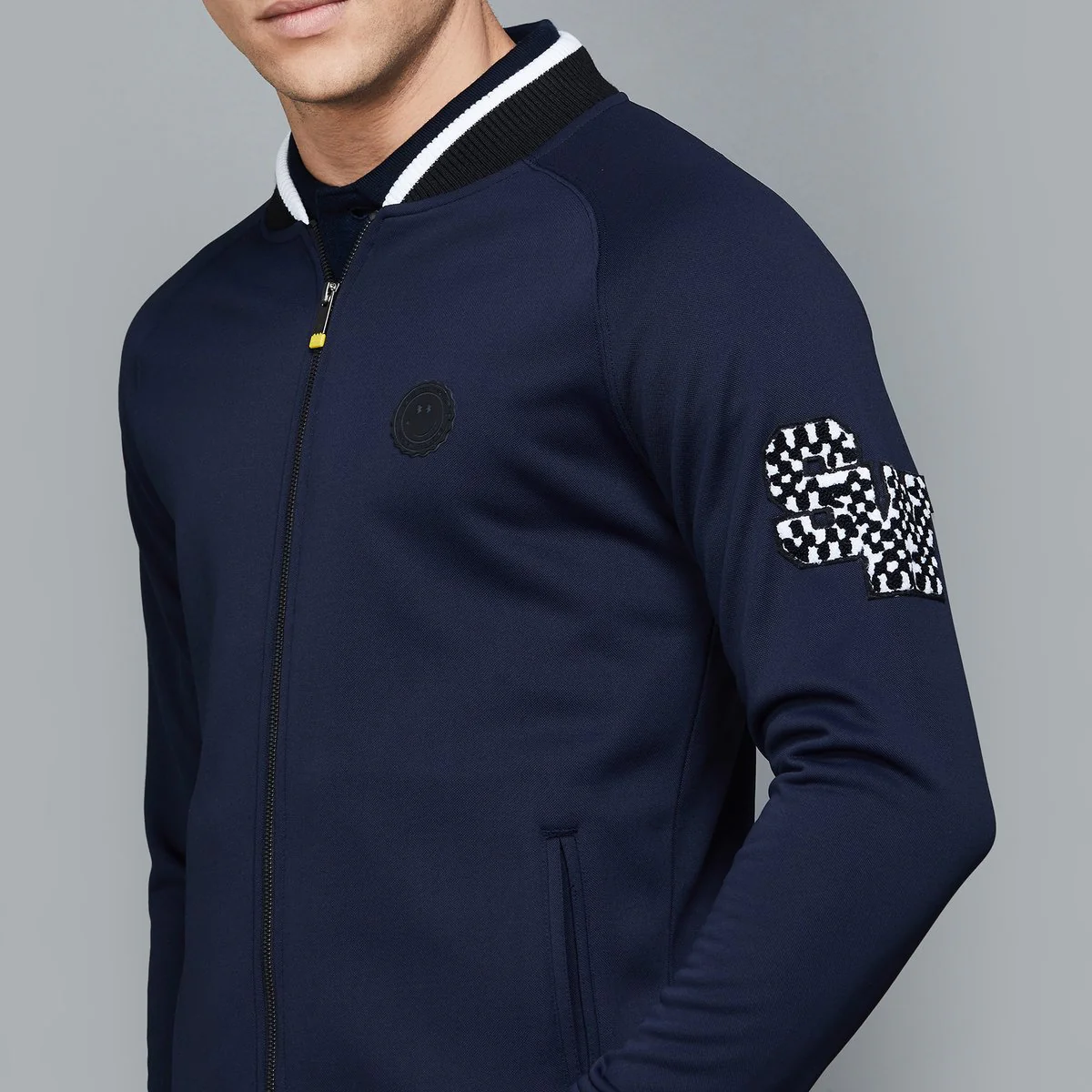 SmileyWorld Men Solid Baseball Collar Jacket - Image 4