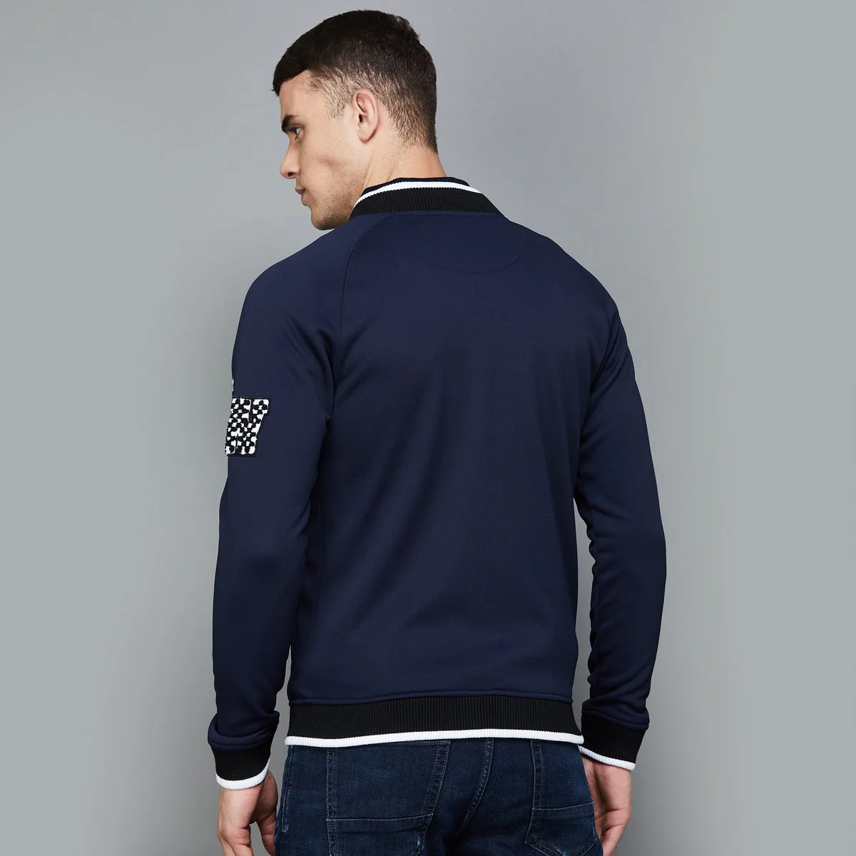 SmileyWorld Men Solid Baseball Collar Jacket - Image 5