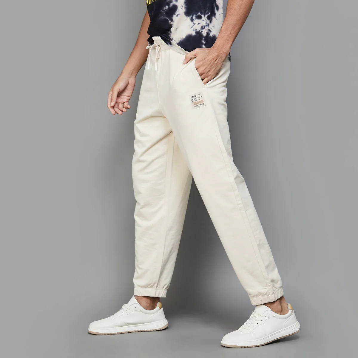 SmileyWorld Men Solid Joggers - Image 2