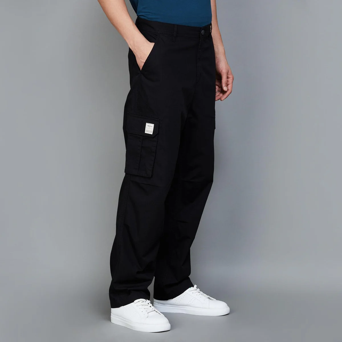 SmileyWorld Men Solid Regular Fit Casual Trousers - Image 3