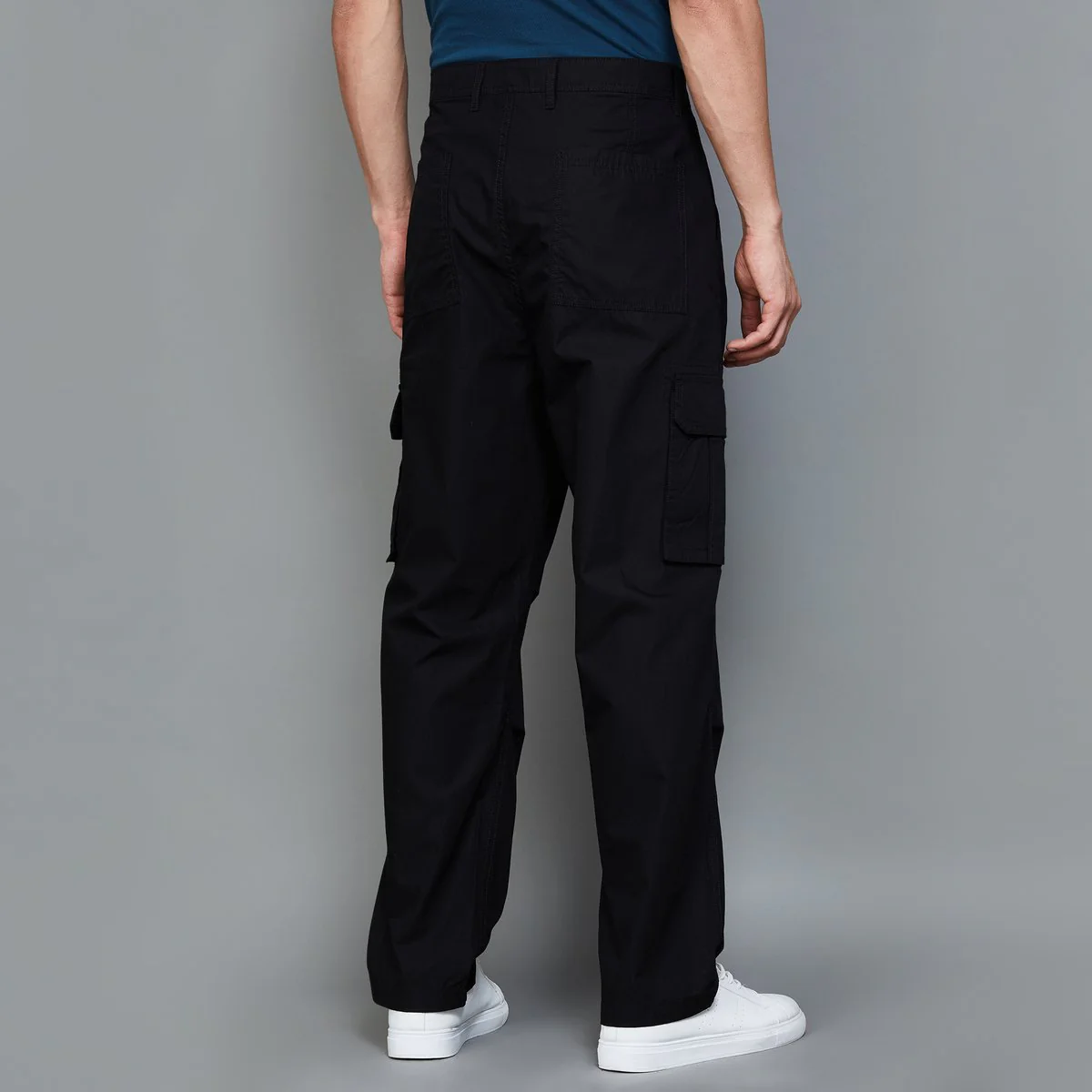 SmileyWorld Men Solid Regular Fit Casual Trousers - Image 3