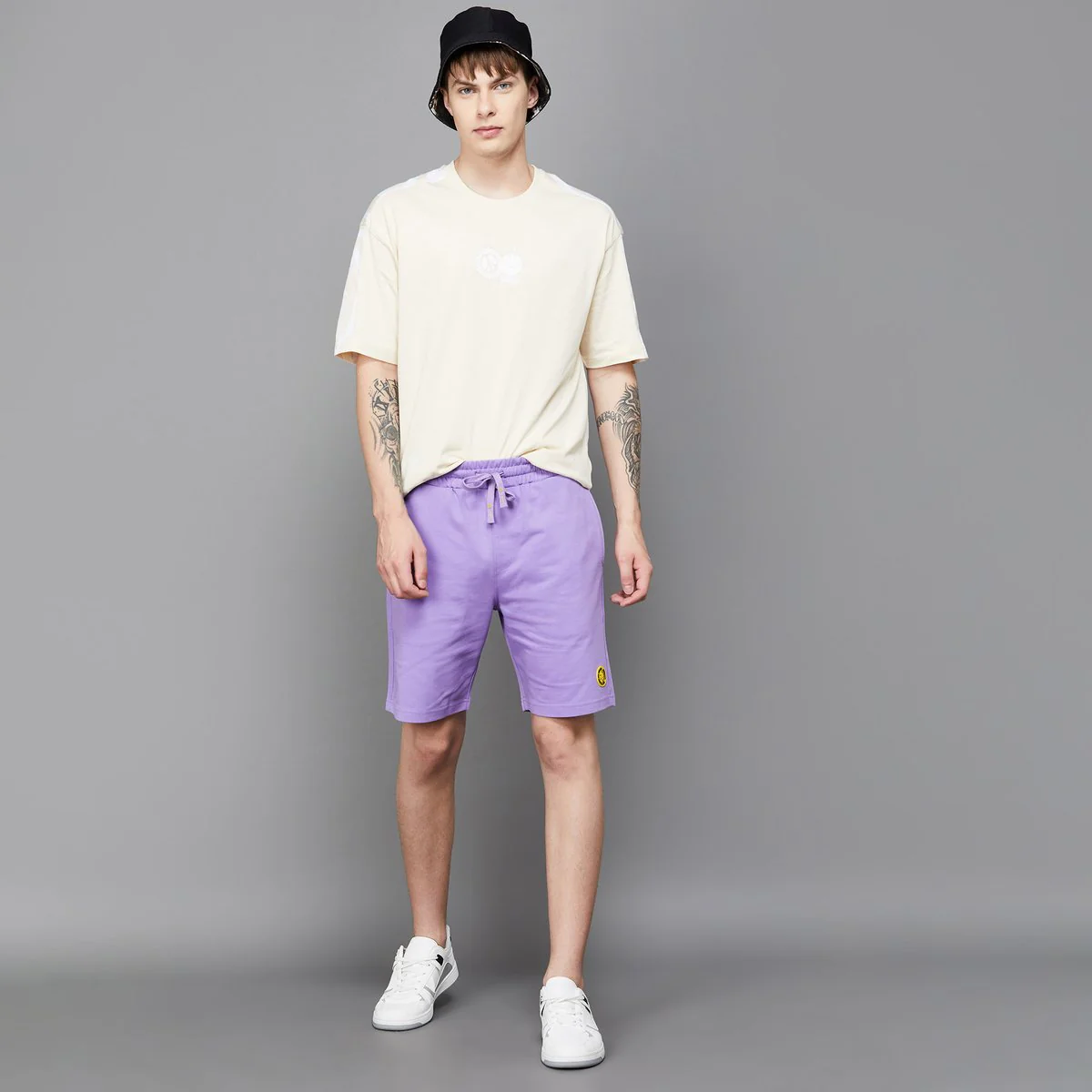 SmileyWorld Men Solid Regular Fit Shorts - Image 2