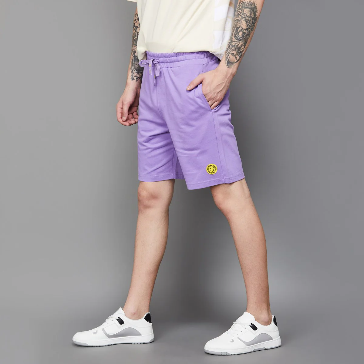 SmileyWorld Men Solid Regular Fit Shorts - Image 3