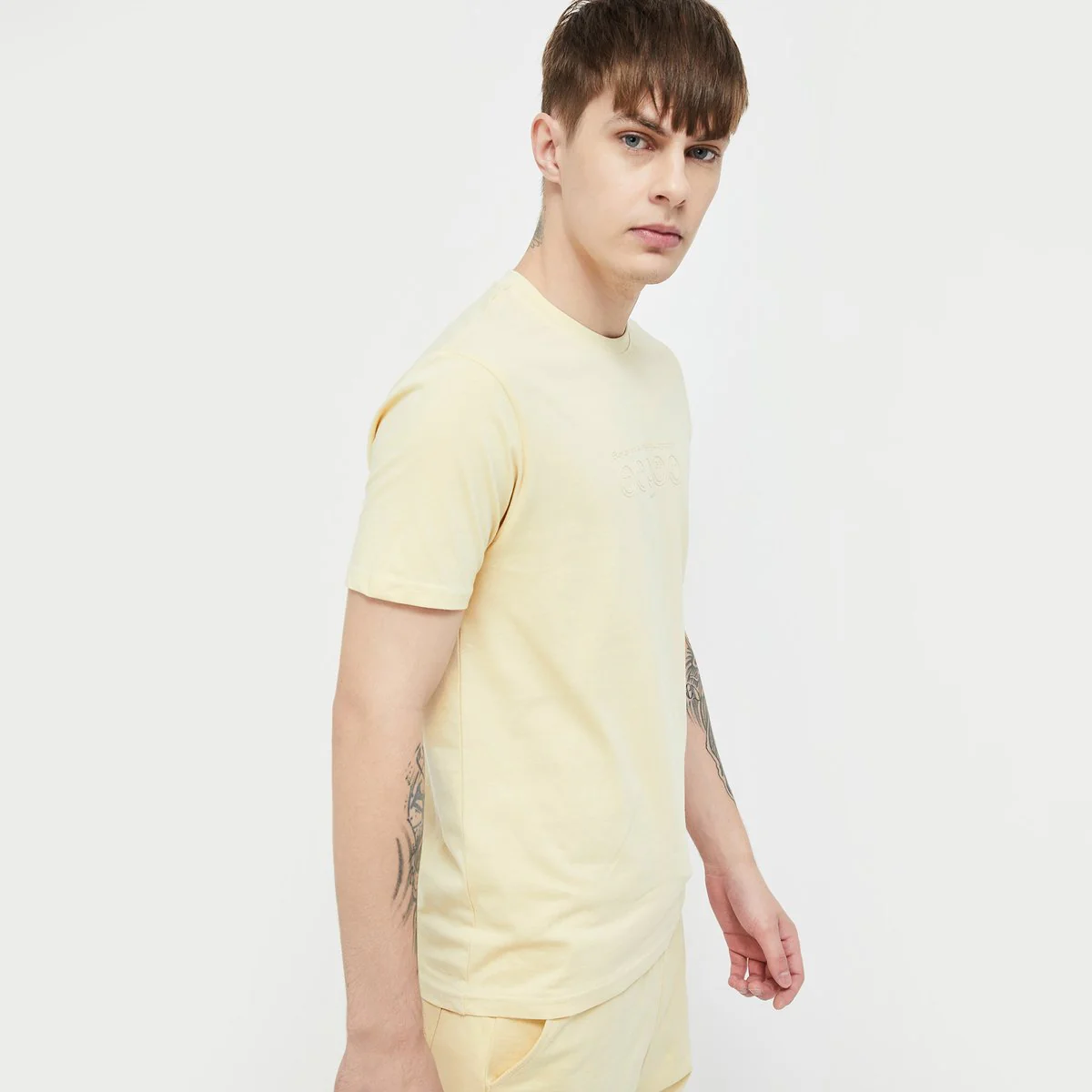 SmileyWorld Men Solid Regular Fit T-Shirt - Image 2