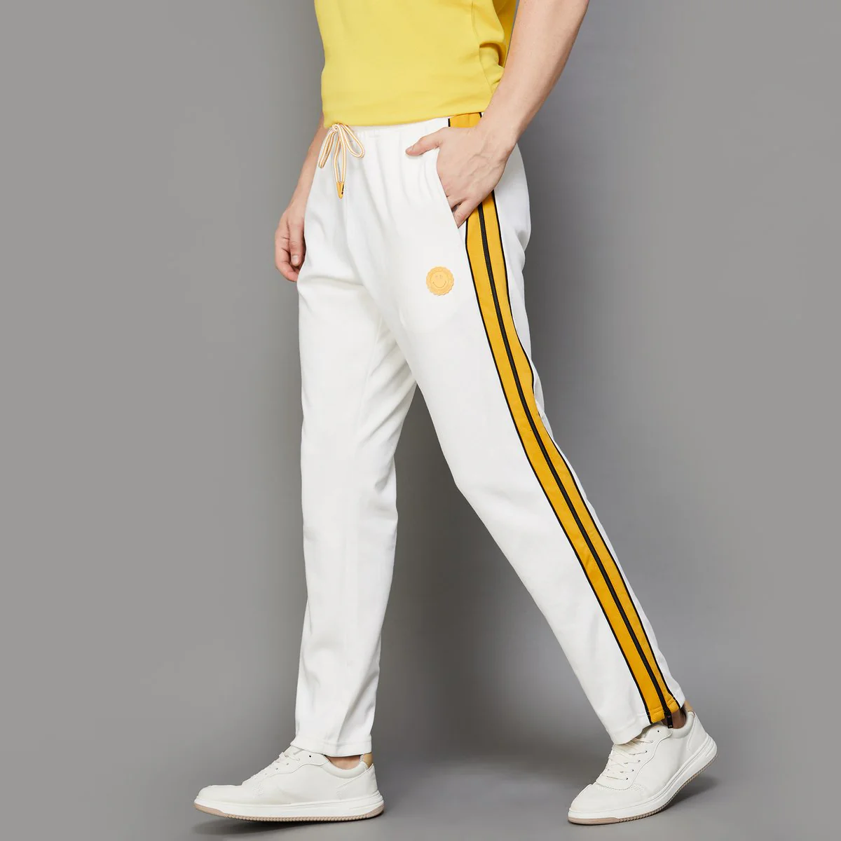 SmileyWorld Men Solid Track Pants - Image 3