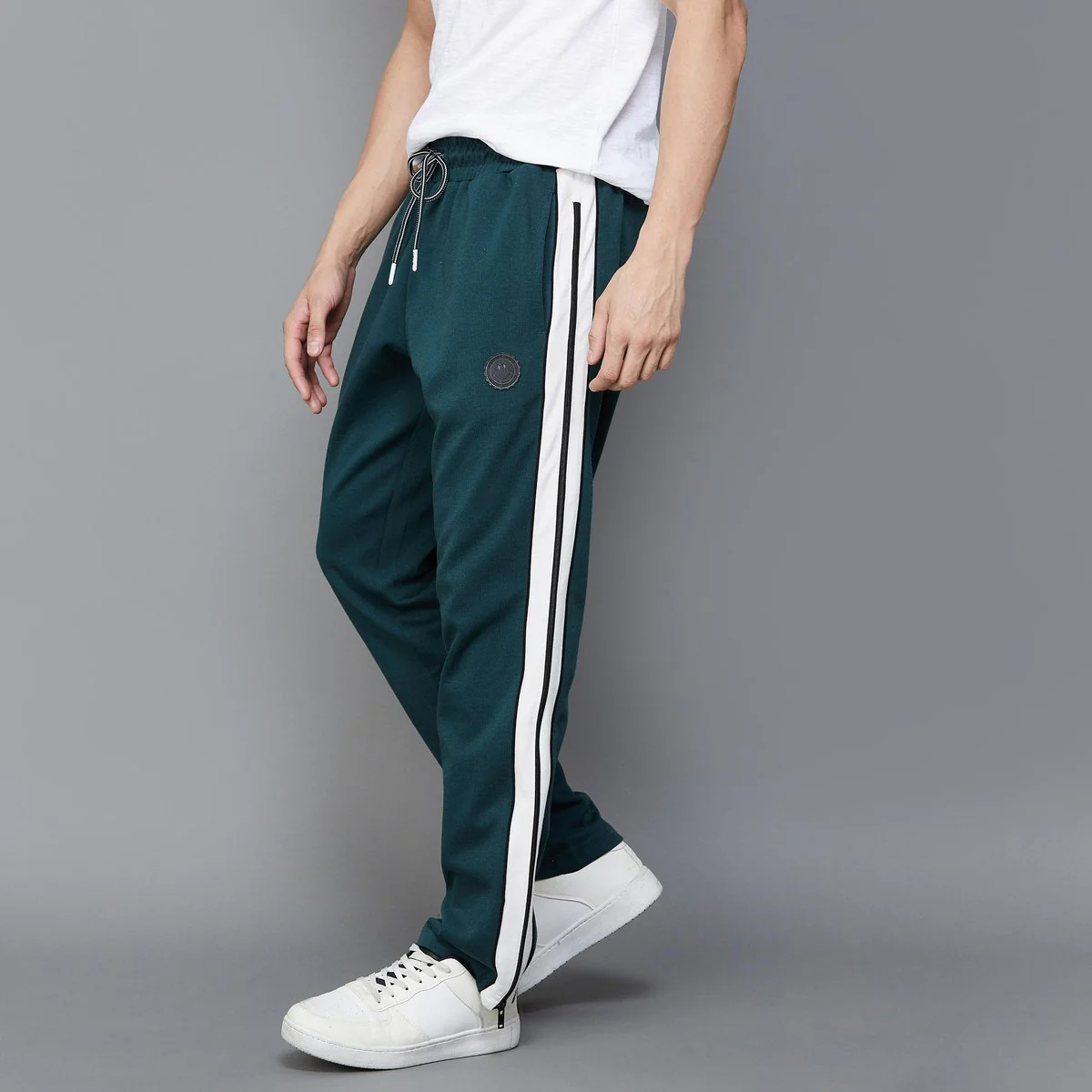 SmileyWorld Men Solid Track Pants - Image 3