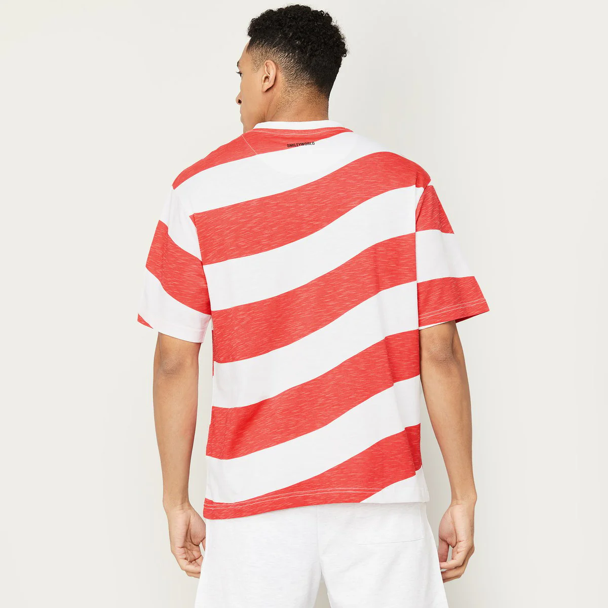 SmileyWorld Men Striped Crew Neck T-Shirt - Image 2