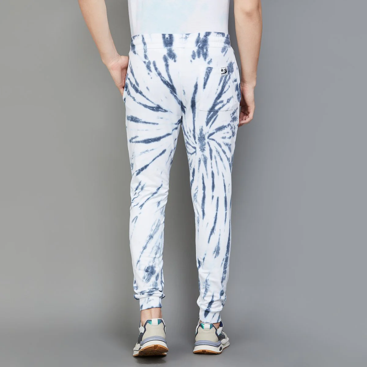 SmileyWorld Men Tie-Dye Printed Elasticated Joggers - Image 5