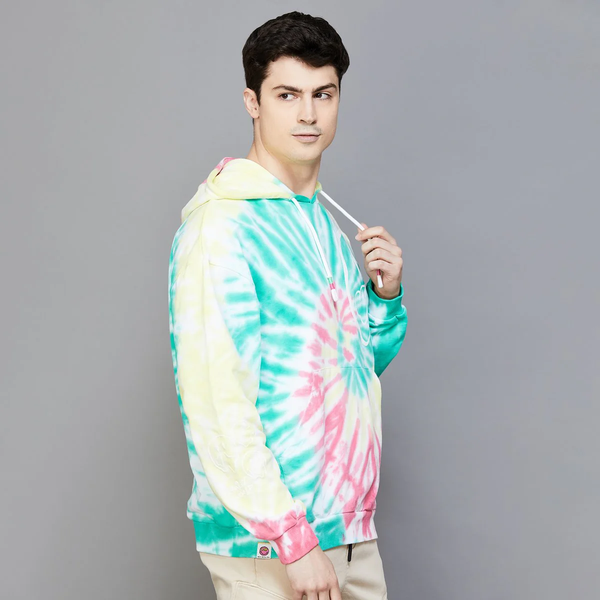 SmileyWorld Men Tie-Dyed Hooded Sweatshirt - Image 2