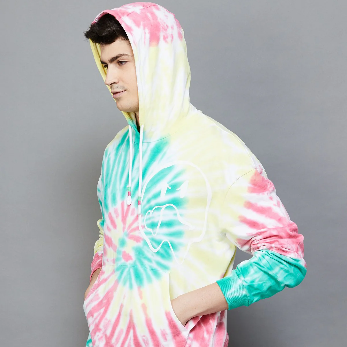SmileyWorld Men Tie-Dyed Hooded Sweatshirt - Image 3