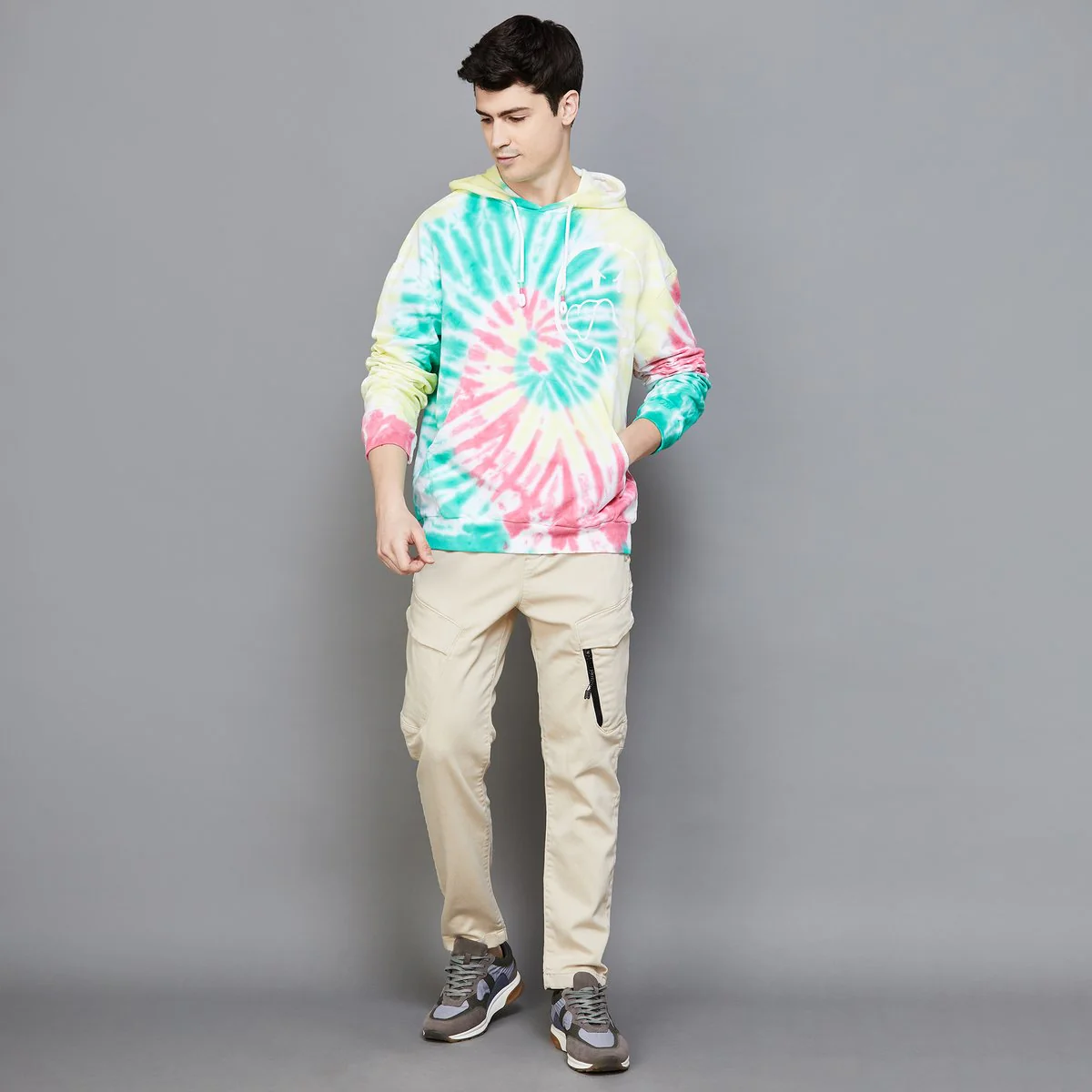 SmileyWorld Men Tie-Dyed Hooded Sweatshirt - Image 5