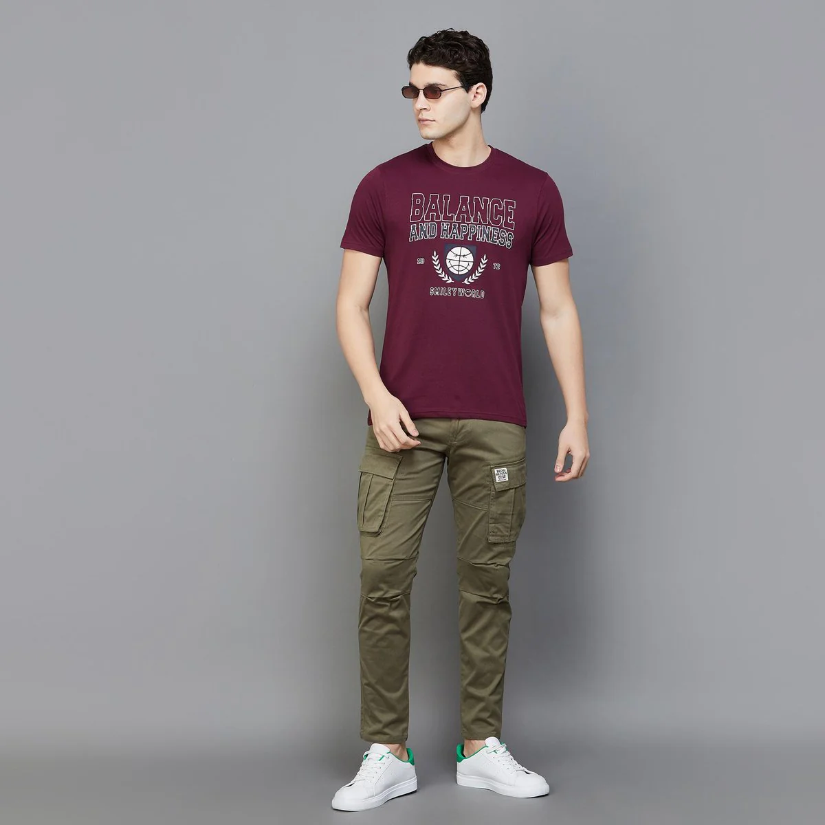 SmileyWorld Men Typographic Print Slim Fit T-Shirt - Image 2