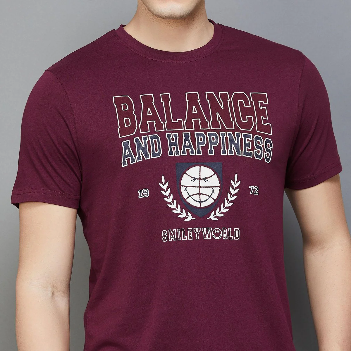 SmileyWorld Men Typographic Print Slim Fit T-Shirt - Image 4