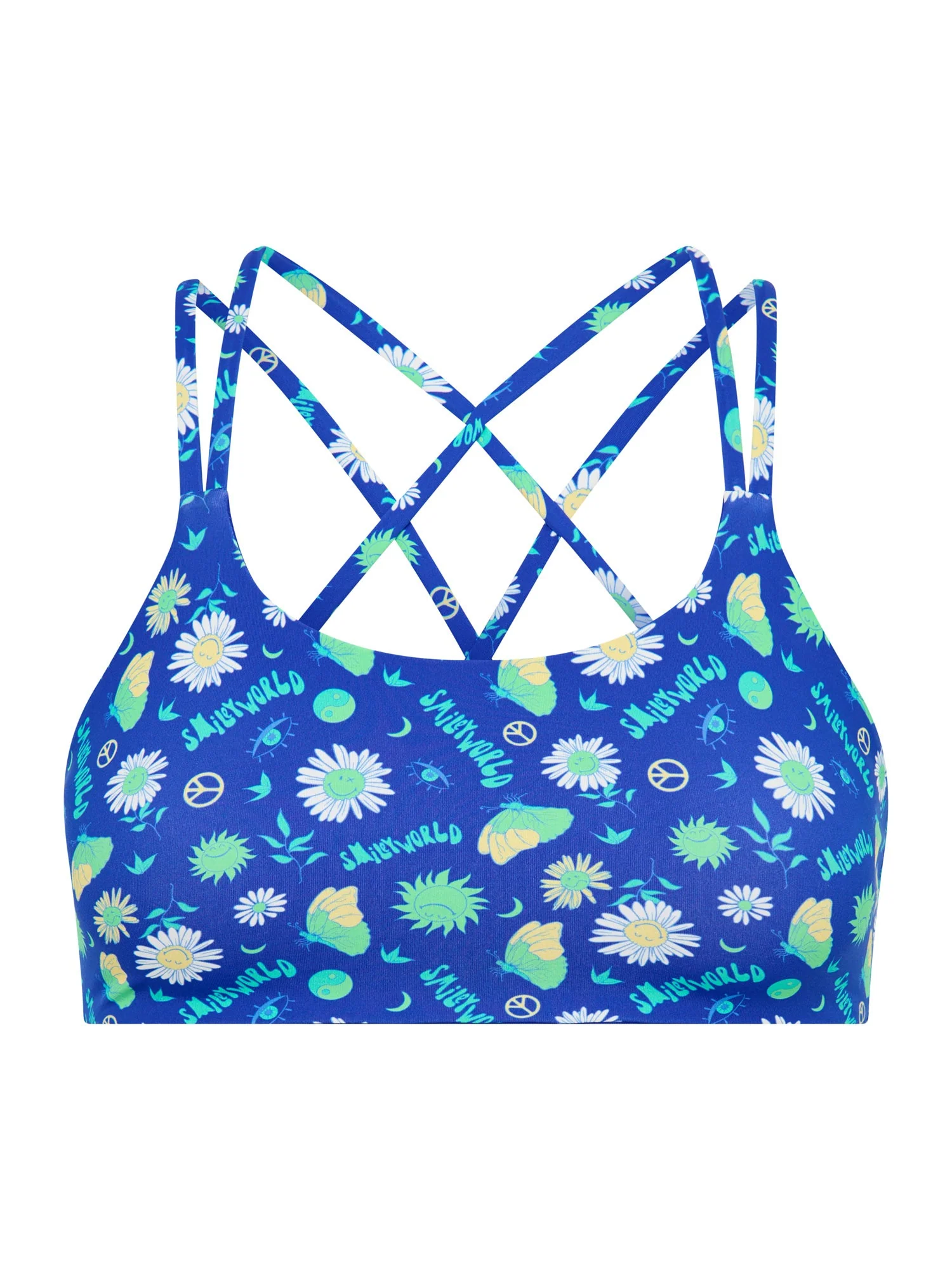 SmileyWorld® | Modibodi Teen Swimwear Reversible Crop Top Boho Botanical Blue - Image 5