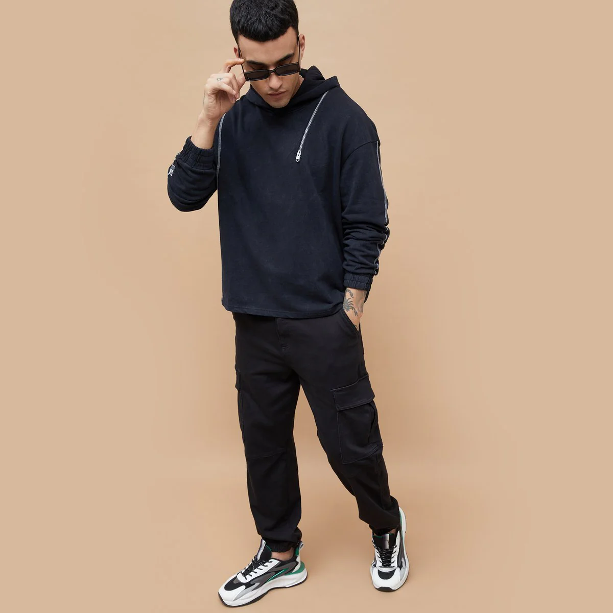 SmileyWorld Paneled Hooded Sweatshirt - Image 3