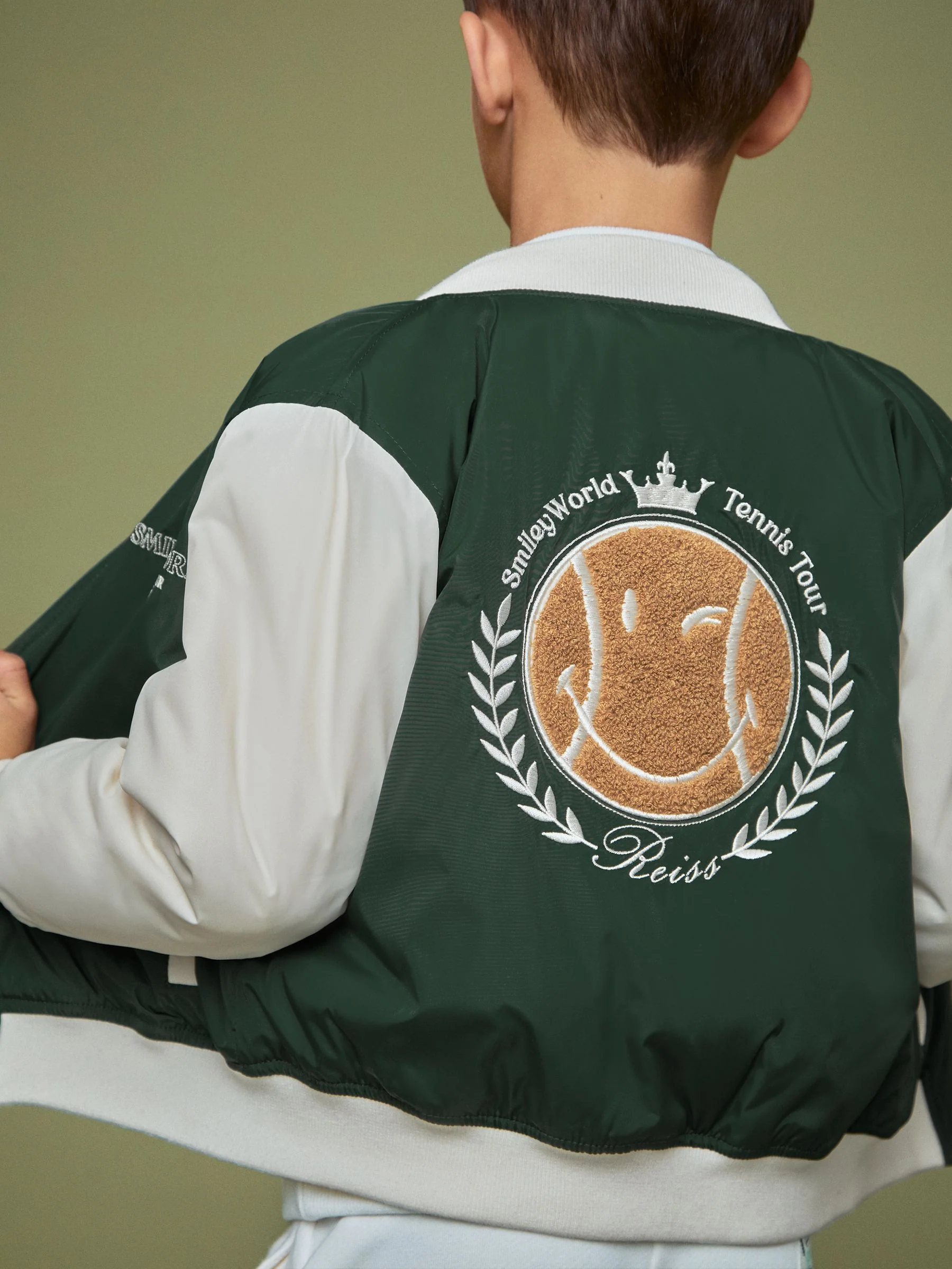 SmileyWorld | Reiss Bomber Jacket in Dark Green - Image 4