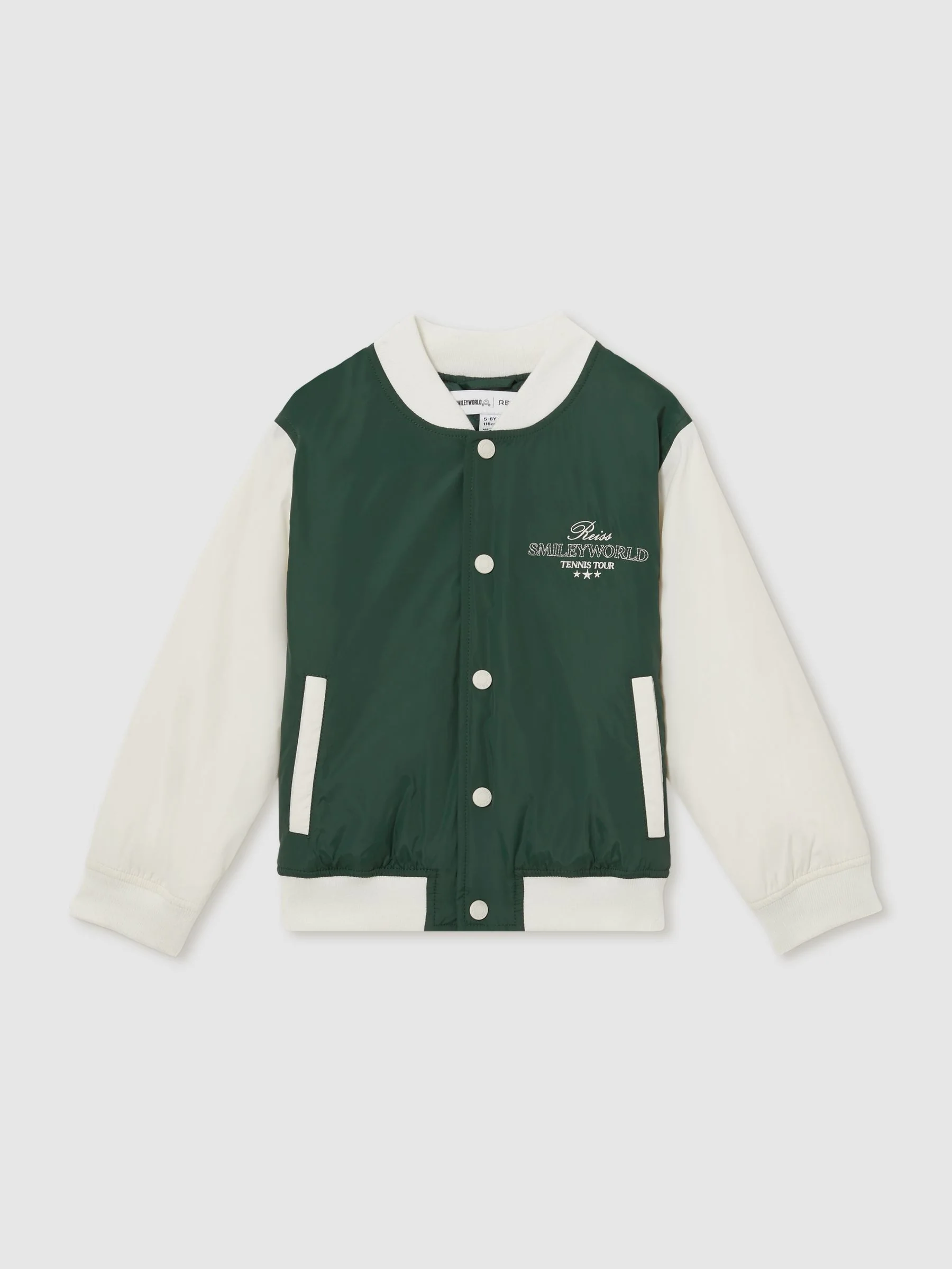 SmileyWorld | Reiss Bomber Jacket in Dark Green - Image 5